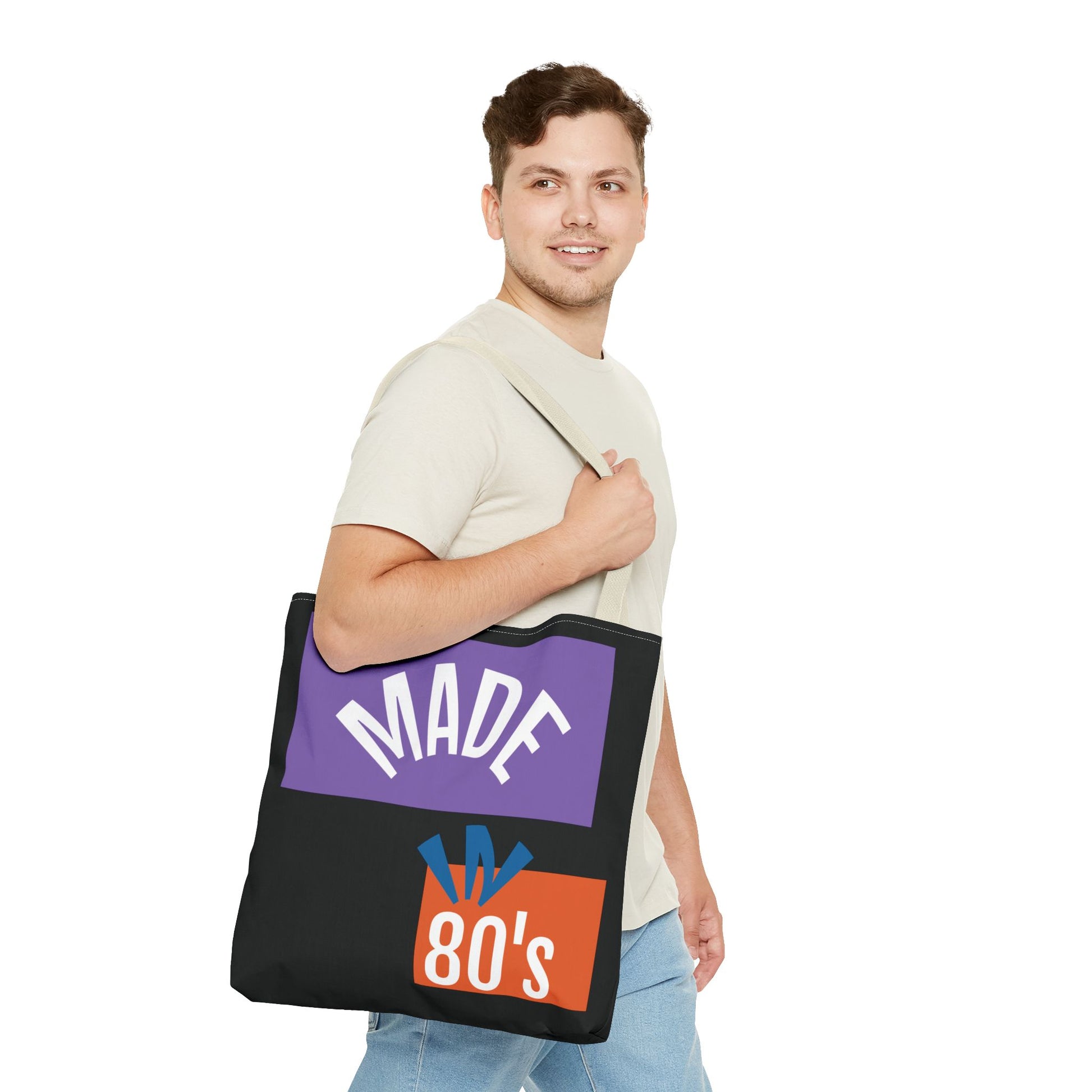 Vintage 80's Tote Bag, Retro Aesthetic Bag, Gift for 80's Lovers, Everyday Carryall, Perfect for Shopping, Beach, or Gym