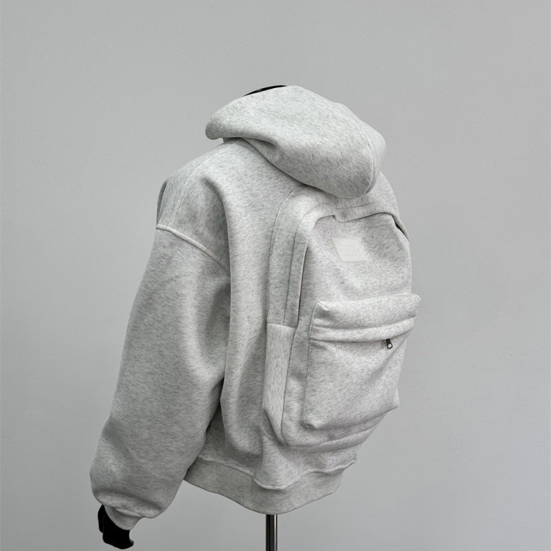 Men's Coat Flower Gray Back Schoolbag Design