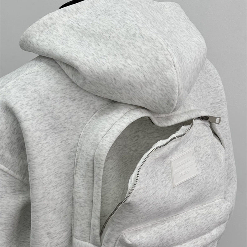 Men's Coat Flower Gray Back Schoolbag Design