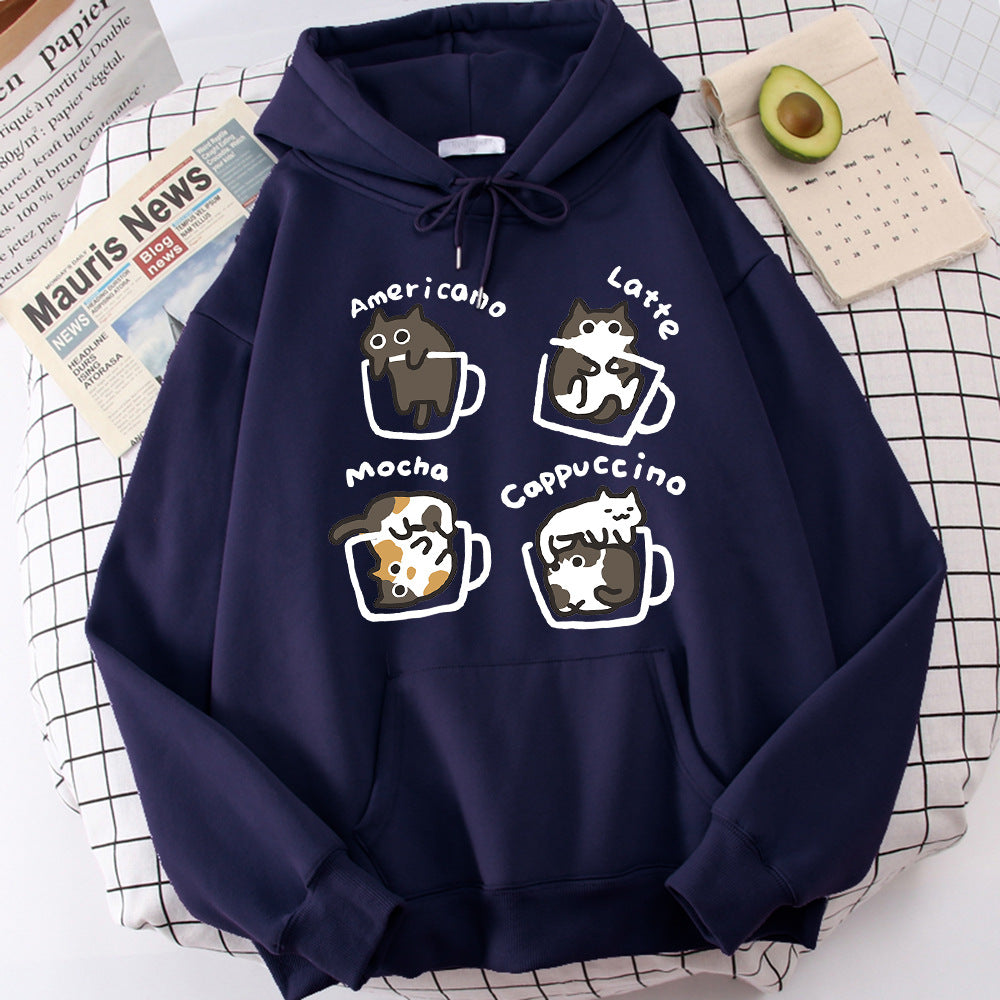 Five Kitties Play In Cup  Men's  Hoodie