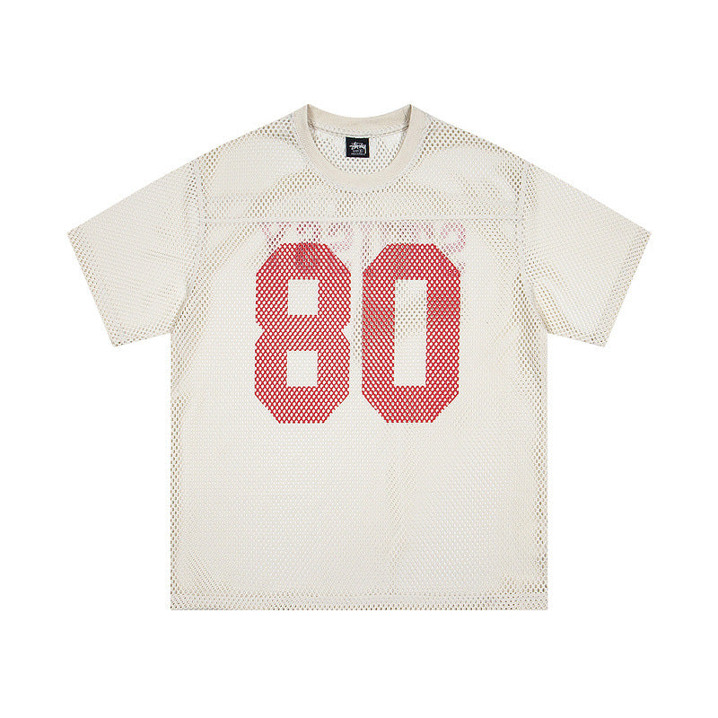 Sports And Leisure Jersey Letter Printing Simple Short Sleeve