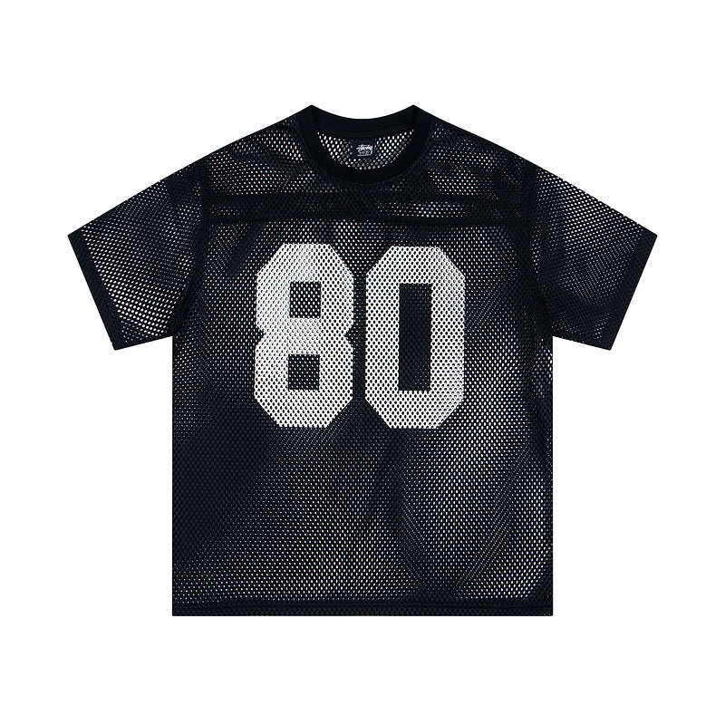 Sports And Leisure Jersey Letter Printing Simple Short Sleeve