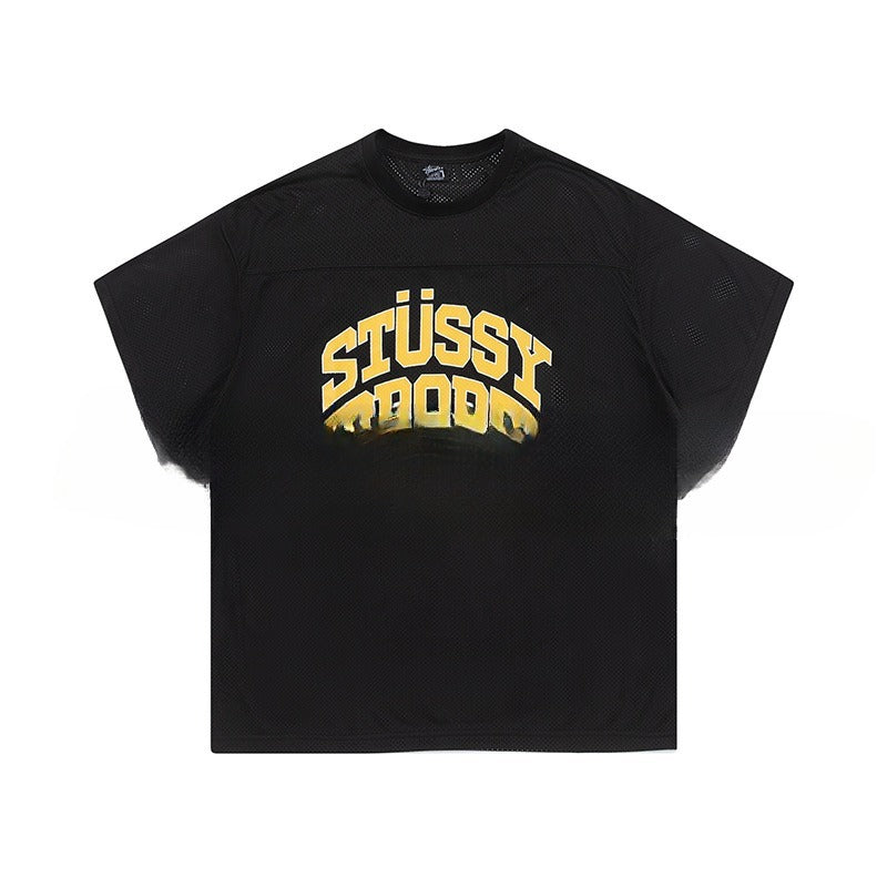 Sports And Leisure Jersey Letter Printing Simple Short Sleeve