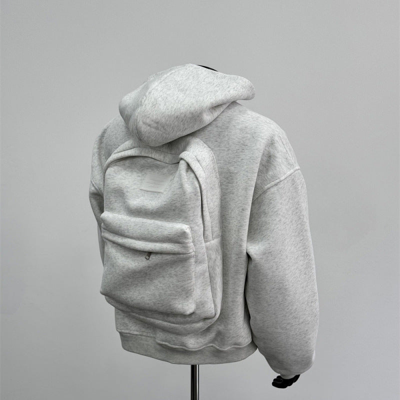 Men's Coat Flower Gray Back Schoolbag Design