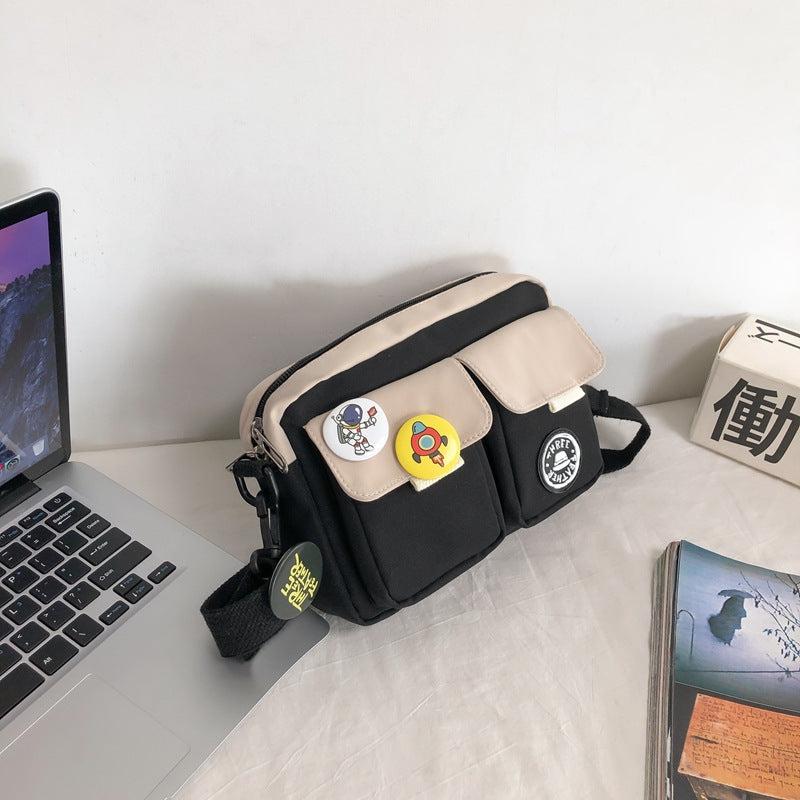 Men's Shoulder Messenger Bag Badge Crossbody Bag