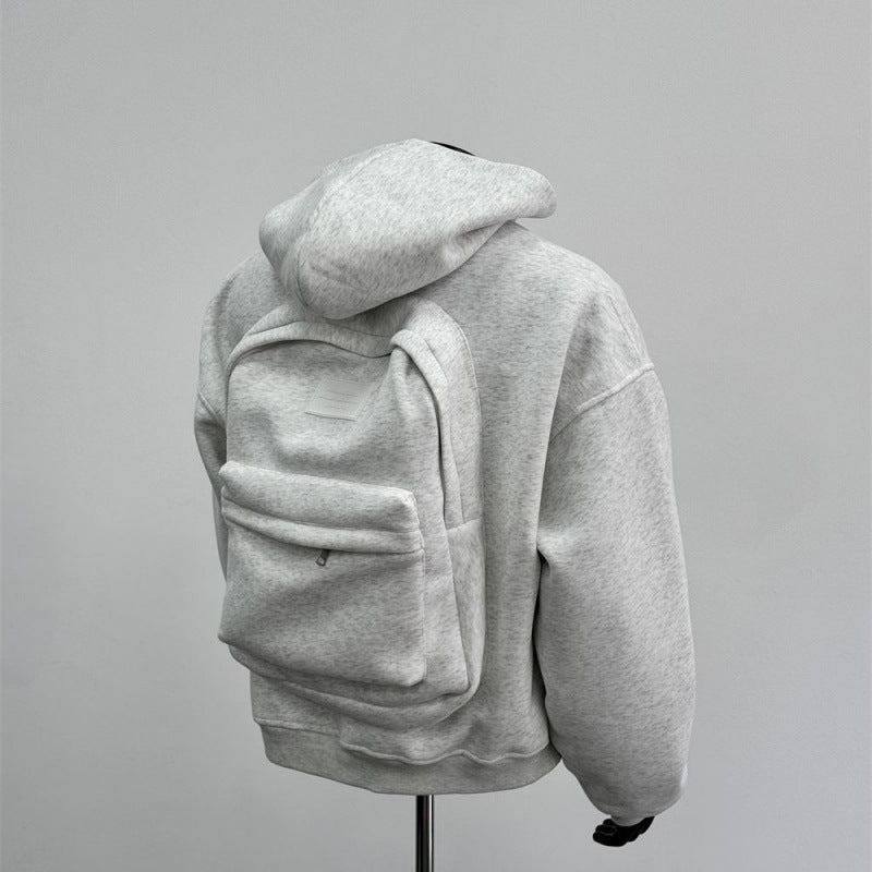 Men's Coat Flower Gray Back Schoolbag Design